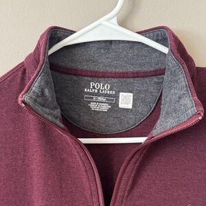 Polo by Ralph Lauren Men's Maroon Zip-Up Sweater